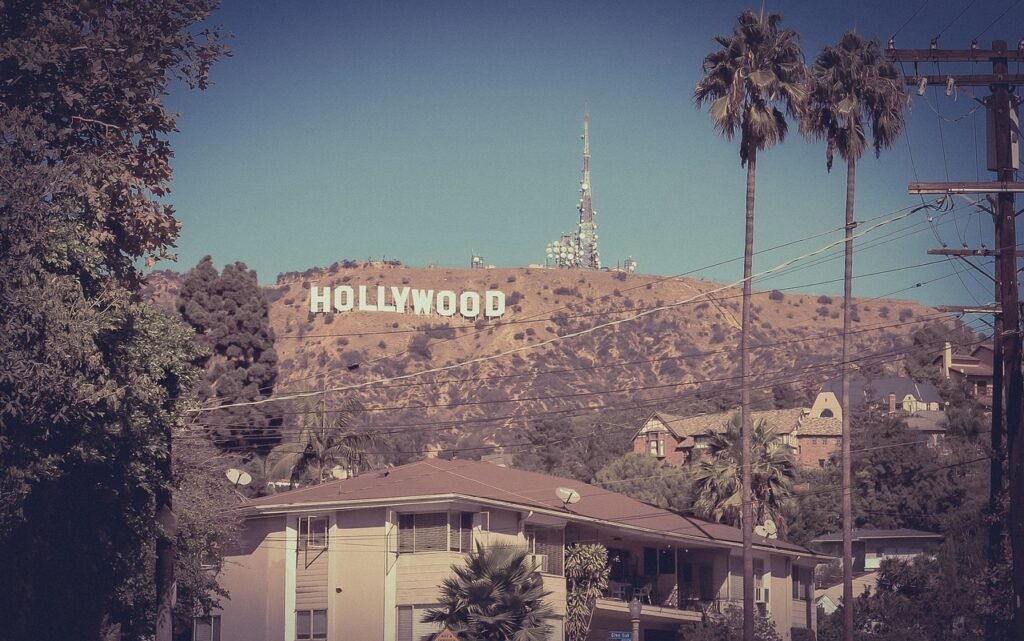 hollywood, usa, california, america, travel, nature, architecture, sky, landscape, clouds, writing, sightseeing, palm trees, house